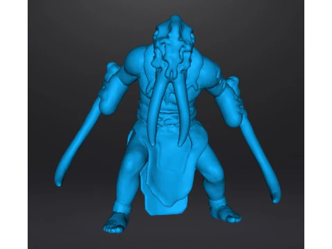 TUSKED WARRIOR MINIATURE MODEL FANTASY OR SCIFI GAMES RPG DND 3D Print Model