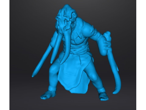 TUSKED WARRIOR MINIATURE MODEL FANTASY OR SCIFI GAMES RPG DND Model Cetak 3D