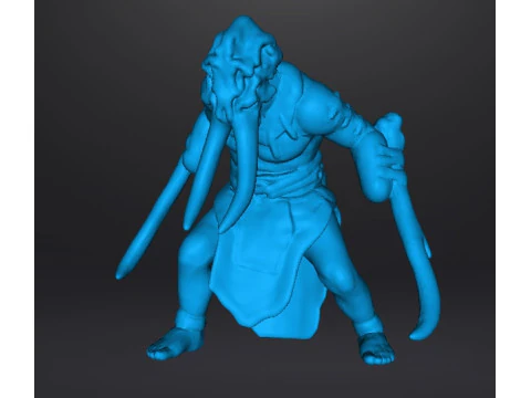 TUSKED WARRIOR MINIATURE MODEL FANTASY OR SCIFI GAMES RPG DND 3D Print Model