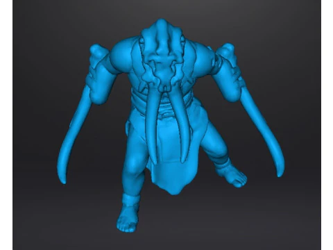 TUSKED WARRIOR MINIATURE MODEL FANTASY OR SCIFI GAMES RPG DND 3D Print Model