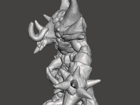 ICE DEMON MONSTER MINIATURE MODEL FOR FANTASY GAMES DND RPG 3D Print Model