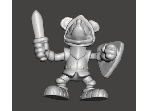 SCULTURA GIOCATTOLO MODELLO FIGURA IN PVC FANTASY DEL CAVALIERE MEDIEVALE DI MICKEY Modello di stampa 3D