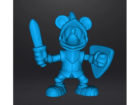 SCULTURA GIOCATTOLO MODELLO FIGURA IN PVC FANTASY DEL CAVALIERE MEDIEVALE DI MICKEY Modello di stampa 3D