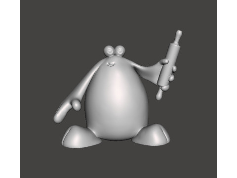 TRAP DOOR BERK WITH ROLLING PIN FANTASY FIGURE MODEL TOY SCULPTURE 3D 打印模型