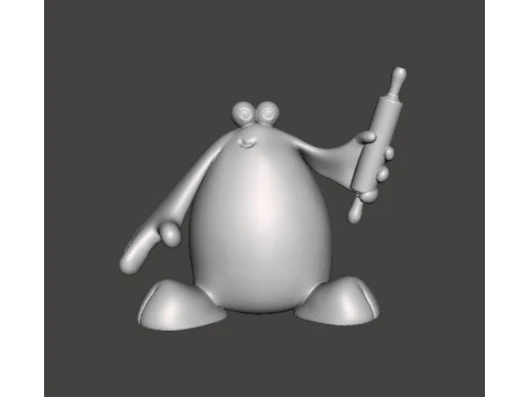 TRAP DOOR BERK WITH ROLLING PIN FANTASY FIGURE MODEL TOY SCULPTURE 3D Print Model