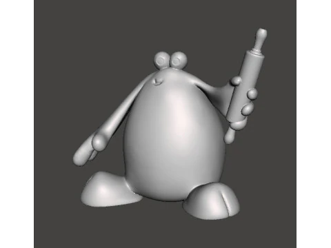 TRAP DOOR BERK WITH ROLLING PIN FANTASY FIGURE MODEL TOY SCULPTURE 3D Print Model