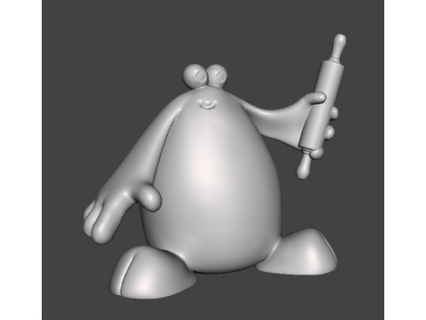TRAP DOOR BERK WITH ROLLING PIN FANTASY FIGURE MODEL TOY SCULPTURE Modelo de impresión 3D