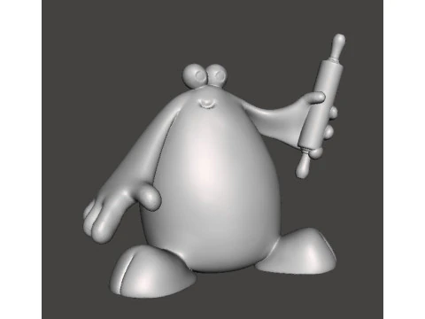 TRAP DOOR BERK WITH ROLLING PIN FANTASY FIGURE MODEL TOY SCULPTURE 3D Print Model