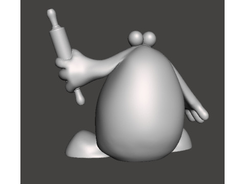 TRAP DOOR BERK WITH ROLLING PIN FANTASY FIGURE MODEL TOY SCULPTURE Modelo de impresión 3D