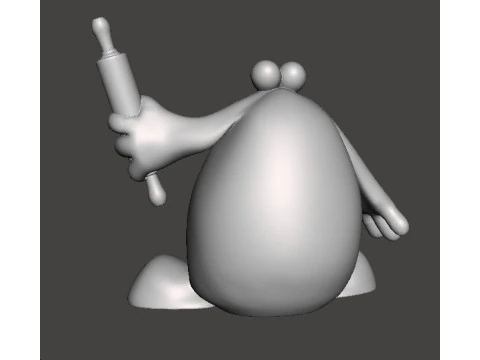 TRAP DOOR BERK WITH ROLLING PIN FANTASY FIGURE MODEL TOY SCULPTURE 3D Print Model