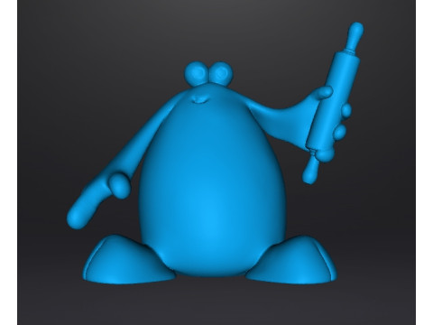 TRAP DOOR BERK WITH ROLLING PIN FANTASY FIGURE MODEL TOY SCULPTURE Modelo de impresión 3D