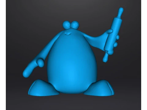 TRAP DOOR BERK WITH ROLLING PIN FANTASY FIGURE MODEL TOY SCULPTURE 3D Print Model