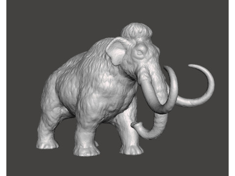 WOOLLY MAMMOTH REALISTIC FIGURE MINIATURE MODEL PREHISTORIC DND RPG 3D Print Model