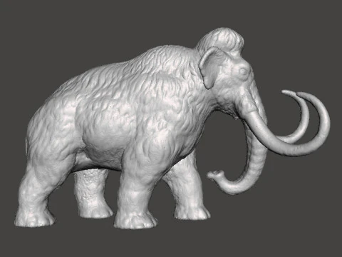 WOOLLY MAMMOTH REALISTIC FIGURE MINIATURE MODEL PREHISTORIC DND RPG 3D Print Model