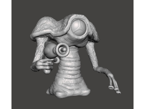 WAR OF THE WORLDS 1953 MARTIAN WITH LASER PISTOL MINIATURE MODEL FIGURE FOR SCIFI GAMES RPG DND 3D Принт Модель