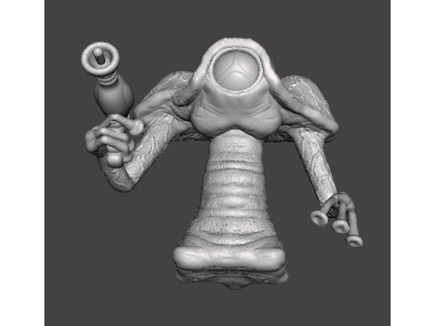 WAR OF THE WORLDS 1953 MARTIAN WITH LASER PISTOL MINIATURE MODEL FIGURE FOR SCIFI GAMES RPG DND 3D Принт Модель