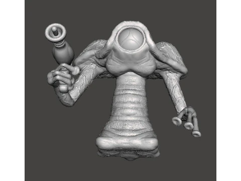 WAR OF THE WORLDS 1953 MARTIAN WITH LASER PISTOL MINIATURE MODEL FIGURE FOR SCIFI GAMES RPG DND 3D Print Model