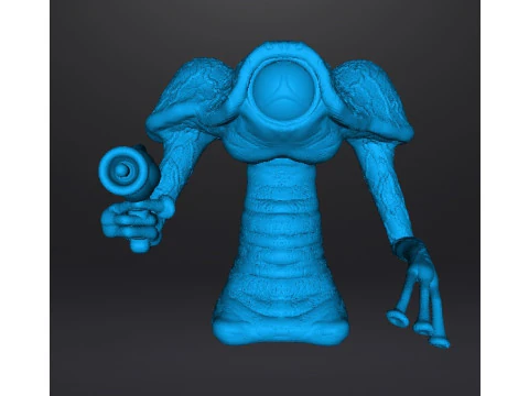 WAR OF THE WORLDS 1953 MARTIAN WITH LASER PISTOL MINIATURE MODEL FIGURE FOR SCIFI GAMES RPG DND 3D Print Model