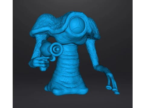 WAR OF THE WORLDS 1953 MARTIAN WITH LASER PISTOL MINIATURE MODEL FIGURE FOR SCIFI GAMES RPG DND 3D Print Model