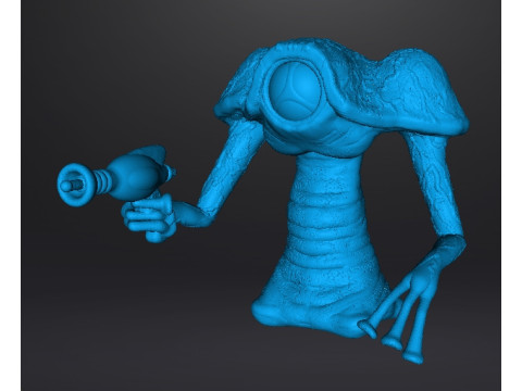 WAR OF THE WORLDS 1953 MARTIAN WITH LASER PISTOL MINIATURE MODEL FIGURE FOR SCIFI GAMES RPG DND 3D Принт Модель