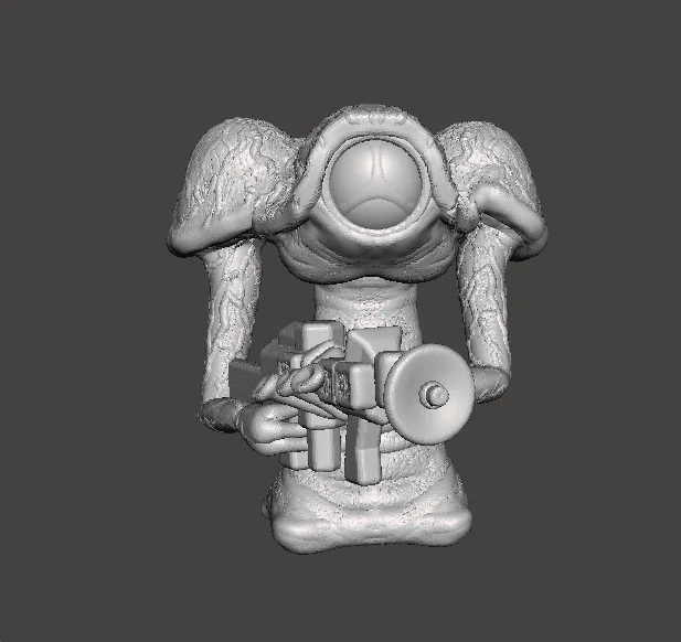 WAR OF THE WORLDS 1953 MARTIAN WITH LASER RIFLE MINIATURE MODEL FIGURE FOR SCIFI GAMES RPG DND 3D Print Model .c4d .max .obj .3ds .fbx .stl .blend