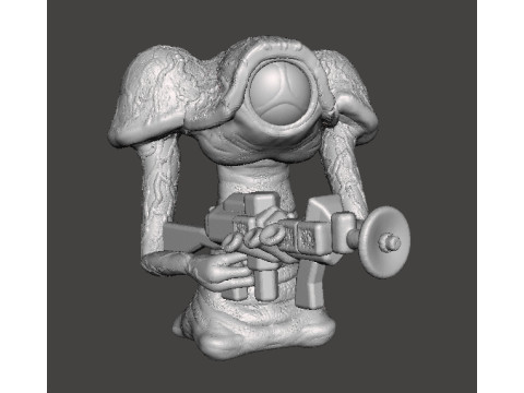 WAR OF THE WORLDS 1953 MARTIAN WITH LASER RIFLE MINIATURE MODEL FIGURE FOR SCIFI GAMES RPG DND 3D Print Model