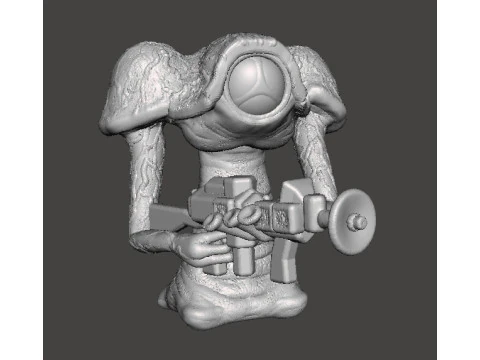 WAR OF THE WORLDS 1953 MARTIAN WITH LASER RIFLE MINIATURE MODEL FIGURE FOR SCIFI GAMES RPG DND 3D Print Model