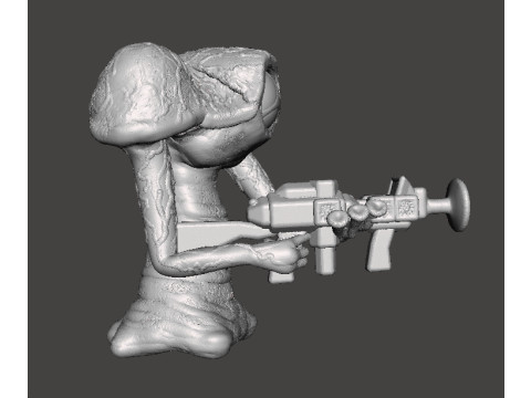 WAR OF THE WORLDS 1953 MARTIAN WITH LASER RIFLE MINIATURE MODEL FIGURE FOR SCIFI GAMES RPG DND 3D Print Model