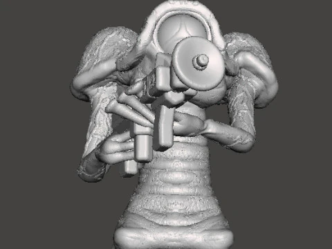 WAR OF THE WORLDS 1953 MARTIAN WITH LASER RIFLE MINIATURE MODEL FIGURE FOR SCIFI GAMES RPG DND 3D Print Model