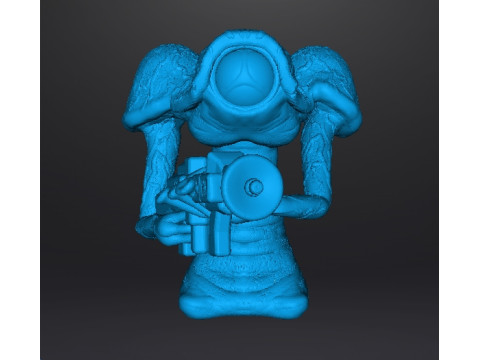 WAR OF THE WORLDS 1953 MARTIAN WITH LASER RIFLE MINIATURE MODEL FIGURE FOR SCIFI GAMES RPG DND 3D Print Model