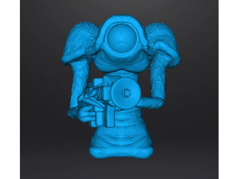 WAR OF THE WORLDS 1953 MARTIAN WITH LASER RIFLE MINIATURE MODEL FIGURE FOR SCIFI GAMES RPG DND 3D Print Model