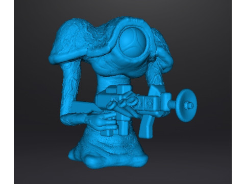 WAR OF THE WORLDS 1953 MARTIAN WITH LASER RIFLE MINIATURE MODEL FIGURE FOR SCIFI GAMES RPG DND 3D Print Model