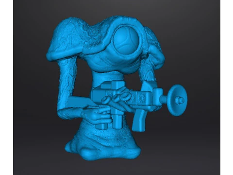 WAR OF THE WORLDS 1953 MARTIAN WITH LASER RIFLE MINIATURE MODEL FIGURE FOR SCIFI GAMES RPG DND 3D Print Model