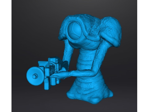 WAR OF THE WORLDS 1953 MARTIAN WITH LASER RIFLE MINIATURE MODEL FIGURE FOR SCIFI GAMES RPG DND 3D Print Model