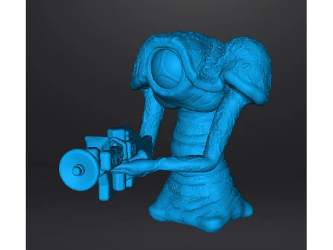 WAR OF THE WORLDS 1953 MARTIAN WITH LASER RIFLE MINIATURE MODEL FIGURE FOR SCIFI GAMES RPG DND 3D Print Model