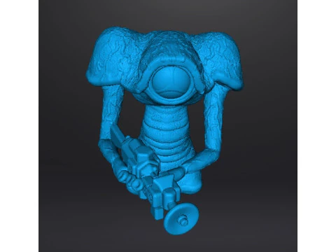 WAR OF THE WORLDS 1953 MARTIAN WITH LASER RIFLE MINIATURE MODEL FIGURE FOR SCIFI GAMES RPG DND 3D Print Model