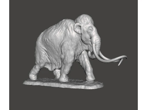 JEFFERSONIAN MAMMOTH REALISTIS GAMBAR MINIATUR MODEL PRASEJARAH DND RPG Model Cetak 3D