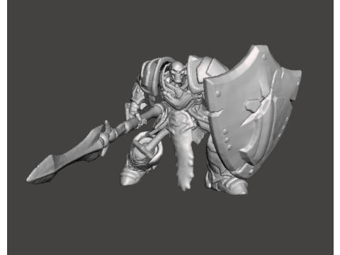 SKELETON CHAMPION MINIATURE MODEL FOR FANTASY GAMES RPG DND Model Cetak 3D