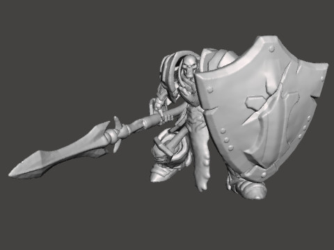 SKELETON CHAMPION MINIATURE MODEL FOR FANTASY GAMES RPG DND Model Cetak 3D