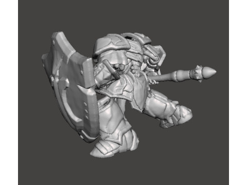 SKELETON CHAMPION MINIATURE MODEL FOR FANTASY GAMES RPG DND Model Cetak 3D