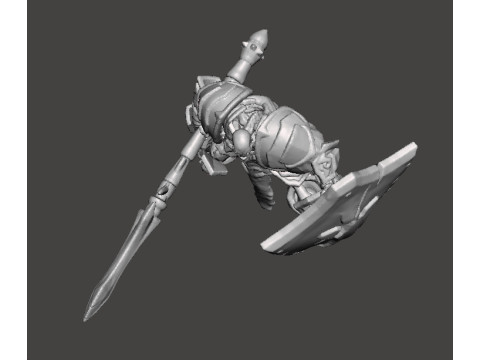 SKELETON CHAMPION MINIATURE MODEL FOR FANTASY GAMES RPG DND Model Cetak 3D