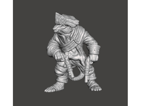 SQUEAK PIRATE CAPTAIN RAT MINIATURE MODEL FOR FANTASY GAMES RPG DND 3D 打印模型