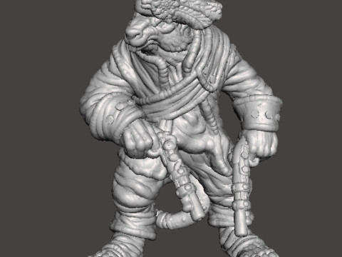 SQUEAK PIRATE CAPTAIN RAT MINIATURE MODEL FOR FANTASY GAMES RPG DND 3D Print Model