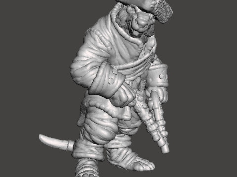 SQUEAK PIRATE CAPTAIN RAT MINIATURE MODEL FOR FANTASY GAMES RPG DND 3D Print Model
