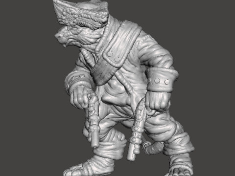SQUEAK PIRATE CAPTAIN RAT MINIATURE MODEL FOR FANTASY GAMES RPG DND 3D Print Model