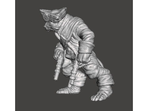 SQUEAK PIRATE CAPTAIN RAT MINIATURE MODEL FOR FANTASY GAMES RPG DND 3D Print Model
