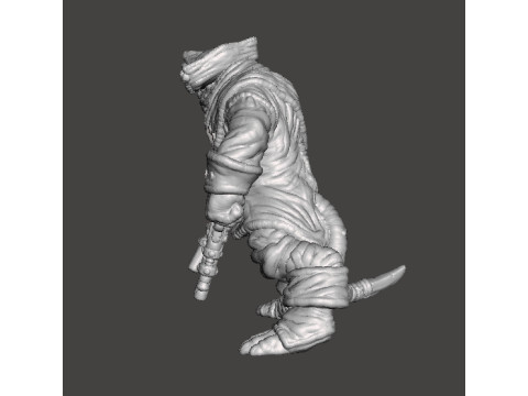 SQUEAK PIRATE CAPTAIN RAT MINIATURE MODEL FOR FANTASY GAMES RPG DND 3D Print Model