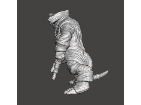 SQUEAK PIRATE CAPTAIN RAT MINIATURE MODEL FOR FANTASY GAMES RPG DND 3D Print Model