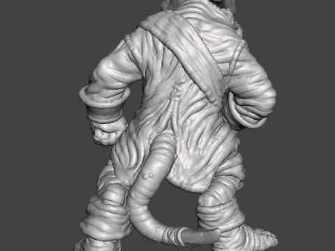 SQUEAK PIRATE CAPTAIN RAT MINIATURE MODEL FOR FANTASY GAMES RPG DND 3D Print Model