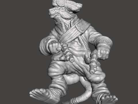 SQUEAK PIRATE CAPTAIN RAT MINIATURE MODEL FOR FANTASY GAMES RPG DND 3D Print Model